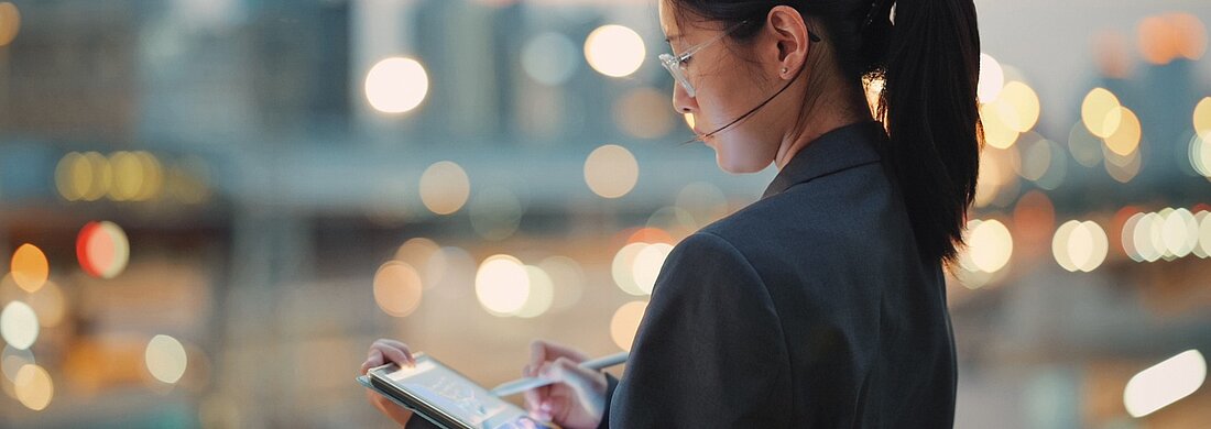 Manager reviewing work